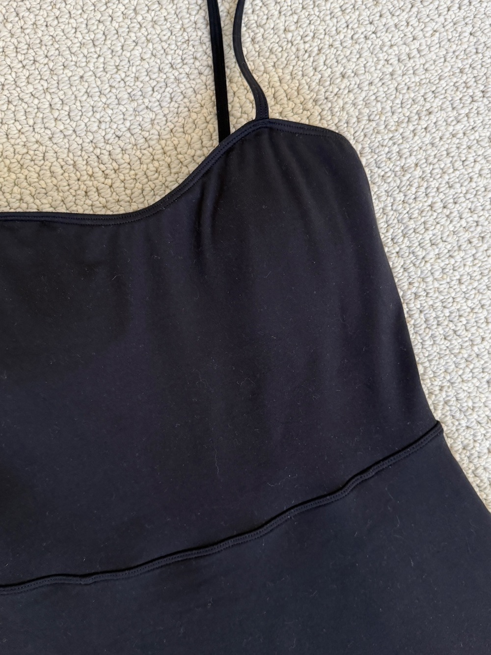 ALO Yoga Black Mini Dress with Spaghetti Straps - Picture 4 of 7